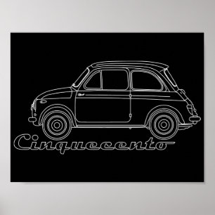 Poster Oldtimer Fiat Cinquecento