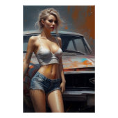Poster oldtimer pinup nostalgie KUNSTBLOND (Devant)