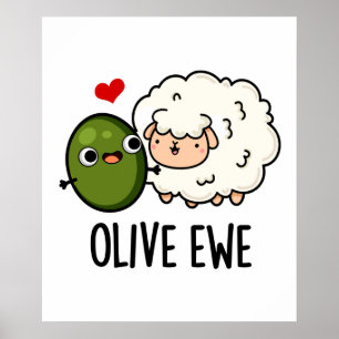 Poster Olive Ewe drôle Amour Pun