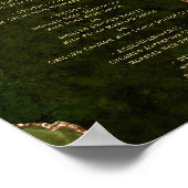 Poster Olive Green Gold Agate Mariage Table Menu (Coin)
