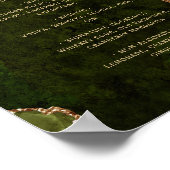 Poster Olive Green Gold Agate Script Wedding Bar Menu (Coin)