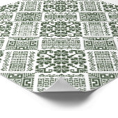 Poster Olive Green & White Tatreez Henna Thobe Motif (Coin)