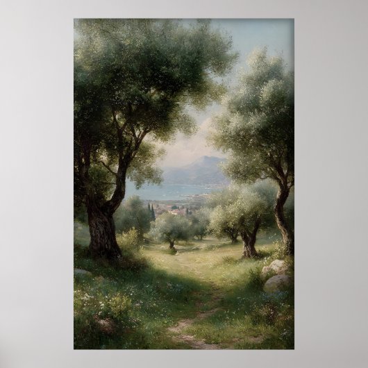 Poster Olive Grove Print, Spring Landscape Digital, 19th (Devant)