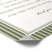 Poster Olive Martini Green Striped Advice for Baby Game (Coin)