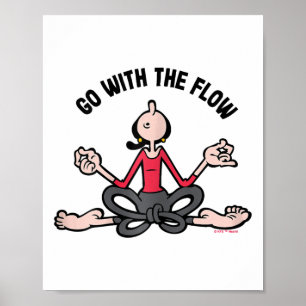 Poster Olive Oyl Yoga Allez Avec Le Flux Pour Le Jour De