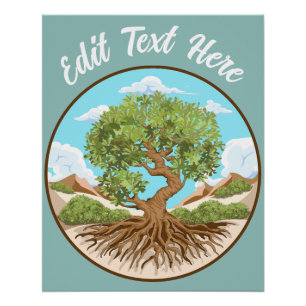 Poster Olive tree Symbole de paix dans la Palestine libre