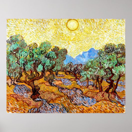 Poster Olive Trees (1889) Vincent Van Gogh Paysage Art (Devant)