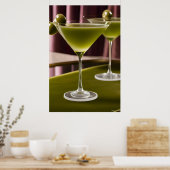 Poster Olive Velvet : Nature morte de martini classique (Cuisine)