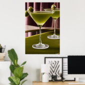 Poster Olive Velvet : Nature morte de martini classique (Bureau à domicile)
