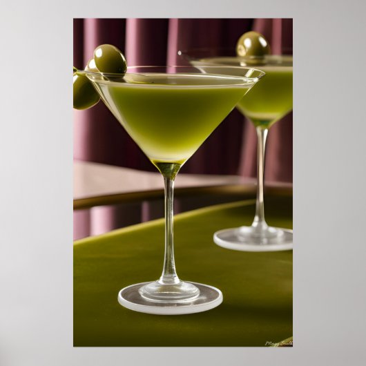 Poster Olive Velvet : Nature morte de martini classique (Devant)