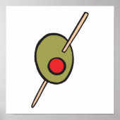 Poster olive verte sur cure-dent (Devant)