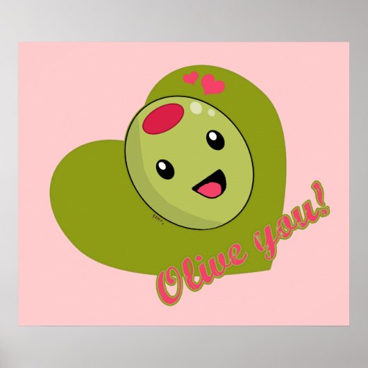 Poster Olive you Print (Devant)