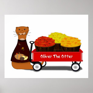 Poster Oliver L'Otter Se Prépare À L'Automne