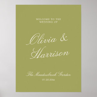 Poster Oliveraie Calligraphie Mariage de bienvenue