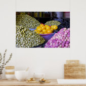 Poster Olives Et Citron Au Marché (Cuisine)