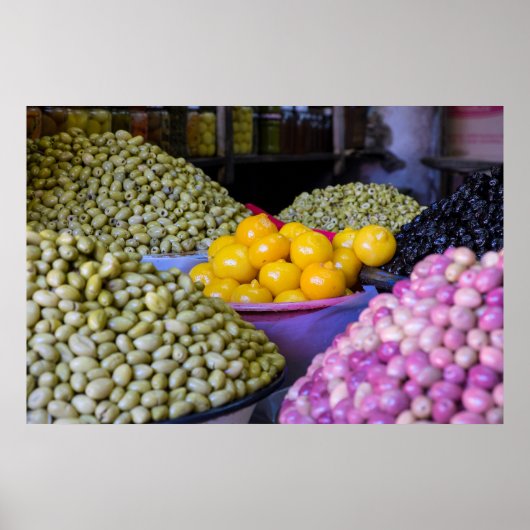 Poster Olives Et Citron Au Marché (Devant)