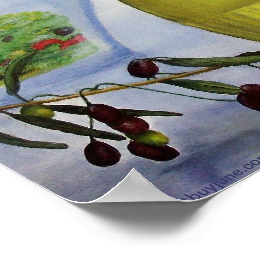 Poster Olives et huile. (Coin)