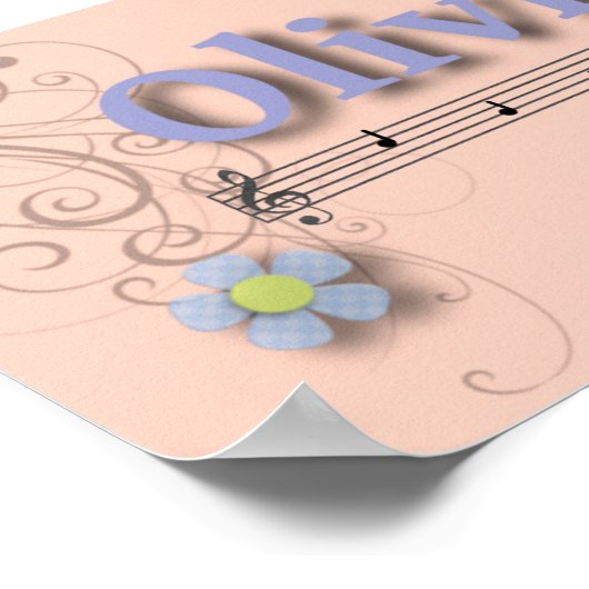 Poster Olivia Nom musical Chambre Nursery Room (Coin)