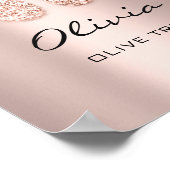 Poster Olivia Nom Signification Nouveau Pieds Rose bébé C (Coin)