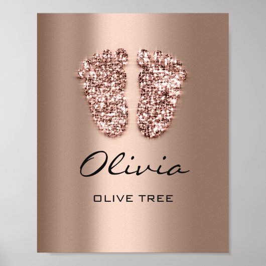 Poster Olivia Nom Signification Nouveau Pieds Rose pour b (Devant)