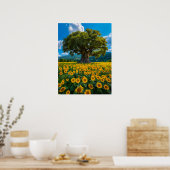 Poster Olivier dans le champ de tournesol (Cuisine)