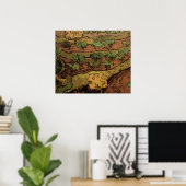 Poster Oliviers de Van Gogh contre une pente de colline (Bureau à domicile)