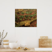 Poster Oliviers de Van Gogh contre une pente de colline (Cuisine)