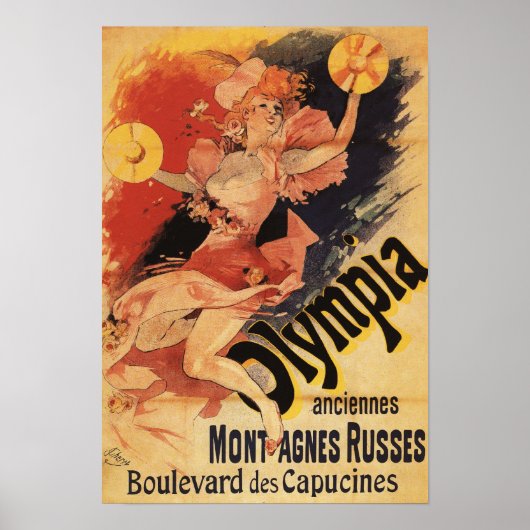 Poster Olympia Nightclub Girl Crashing Cymbals (Devant)