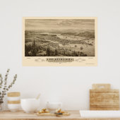 Poster Olympia, WA Carte panoramique - 1879 (Cuisine)