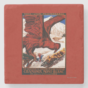 poster Olympische Winterspelen 1924 Stenen Onderzetter