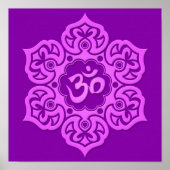 Poster Om de fleur de lotus pourpre (Devant)