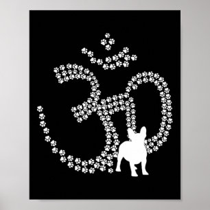 Poster Om Dog Paws Bouledogue Français Yoga Aum Ohm Symbo