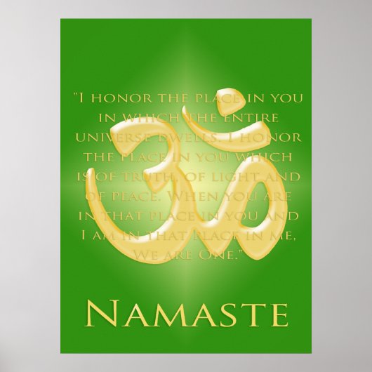 Poster Om en Vert & Or - Namaste (Devant)