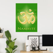 Poster Om en Vert & Or - Namaste (Bureau à domicile)
