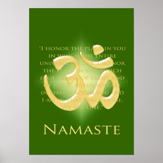 Poster Om en Vert & Or - Namaste (Devant)