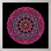 Poster Om Heart Mandala (Devant)