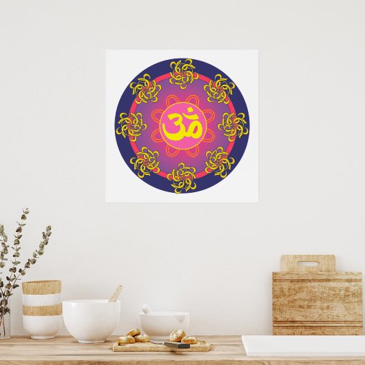 Poster Om Mandala Art (Cuisine)