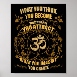 Poster Om Zen Yoga Ce que vous pensez, vous devenez Spiri