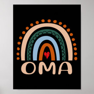 Poster Oma Rainbow Grandma mignonne Fête des mères Oma dr