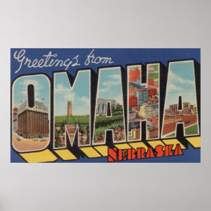 Poster Omaha, lettre ScenesOmaha, Ne 2 de NebraskaLarge