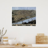 Poster Omaha, NE Carte panoramique - 1868 (Cuisine)