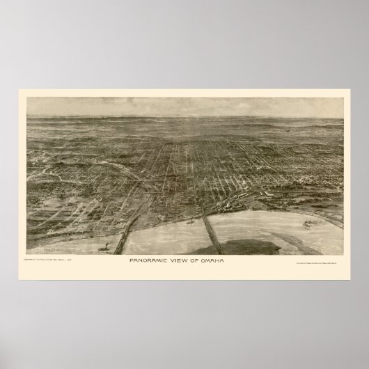Poster Omaha, NE Carte panoramique - 1906 (Devant)