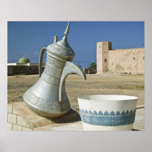 Poster Oman, région du Dhofar, Mirbat. Carafe d'eau gran