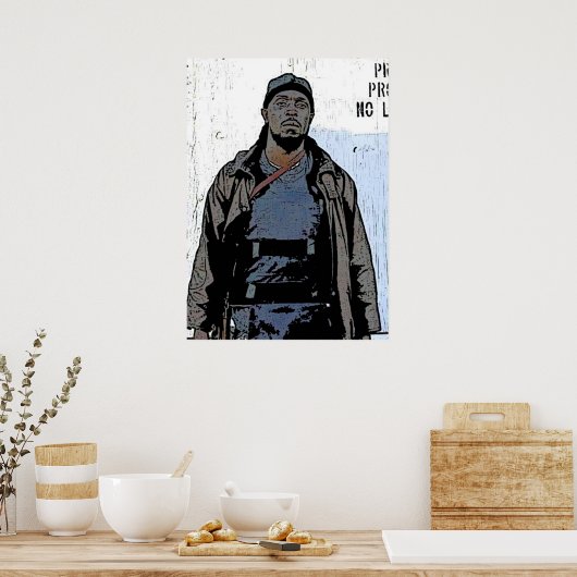 Poster Omar Little The Wire Character Art Michael K Willi (Cuisine)