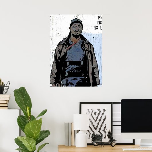 Poster Omar Little The Wire Character Art Michael K Willi (Bureau à domicile)
