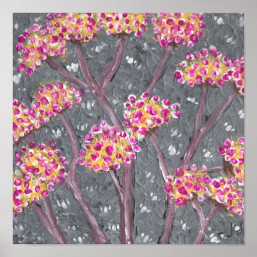 Poster Ombelles de Fleur Rose (Devant)