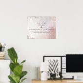 Poster Ombre Blush Rose Frosted In Love Memory Sign (Bureau à domicile)