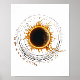 Poster Ombre De L'Observation Totale 2024 Éclip Solaire T