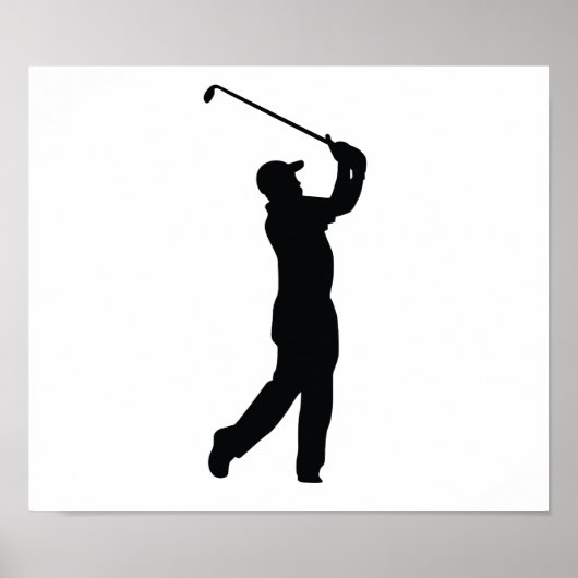 Poster Ombre de silhouette noire de golf (Devant)