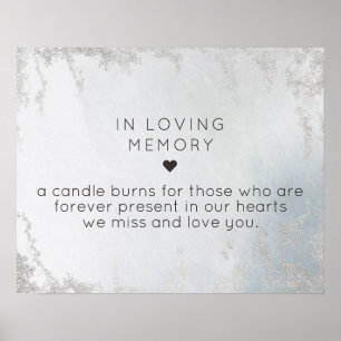 Poster Ombre Dusty Blue Frosted In Love Memory Sign
